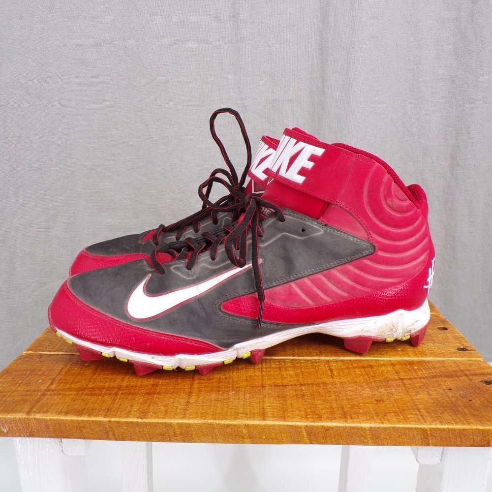 Nike Huarache Men's Size 13 Red & Black Athletic Baseball Cleats 634626-016